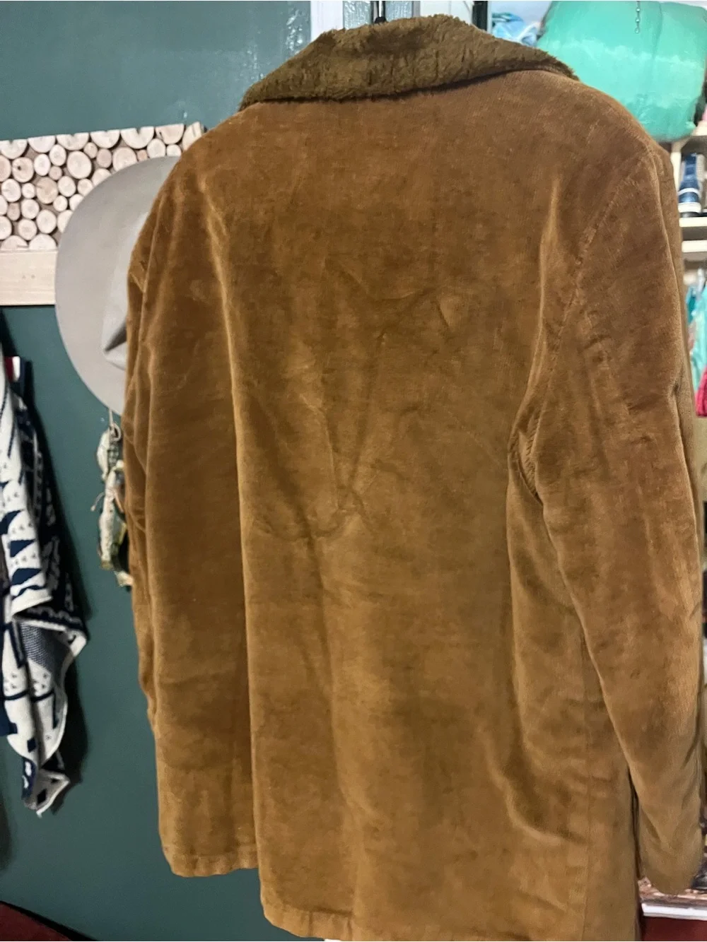 William Barry Men's Tan/Brown Corduroy Sherpa Jacket